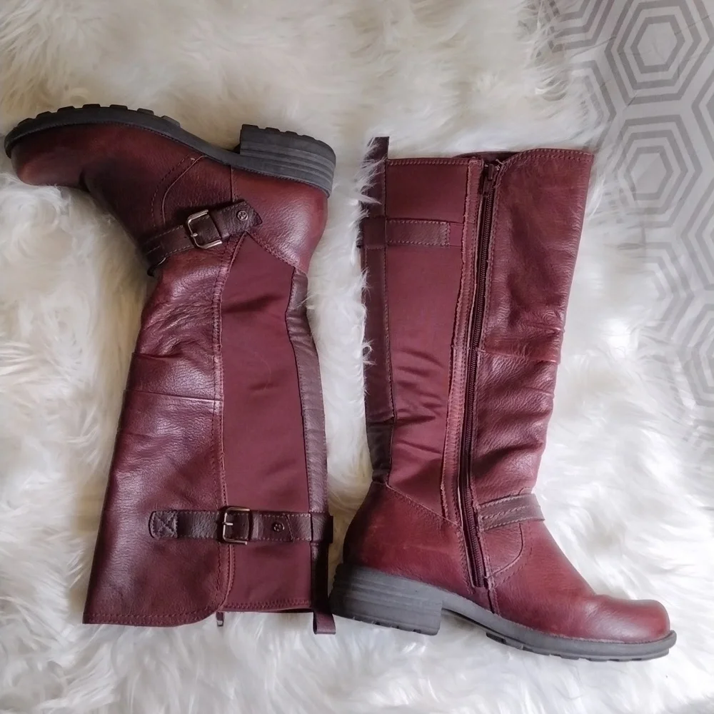 Earth Origins Penelope brown leather boots sz 7W. - Picture 3 of 15